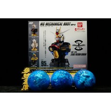 BANDAI NAMCO MS MECHANICAL BUST 04 鋼彈胸像 攻擊自由鋼彈, 1個, 一套3顆 + 機台紙