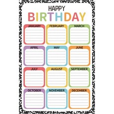 교실 재사용 가능한 생일 축하 차트 포스터 구성 복귀 교육 용품 칠판 벽 장식용 달력 다채로운 게시판 장식