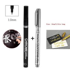 Haile 새로운 미러 마커 액체 펜 세트 실버 크롬 DIY 아트 수지 페인트 마감 금속 공예품 Pe, 05 Marker Set -1.0mm B