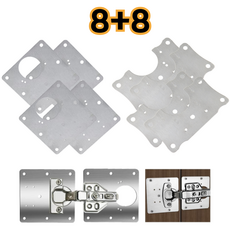 슬로우믹스 경첩 보강 판 플레이트 가구 장농 사각 스텐 싱크 수리 문짝, 16개