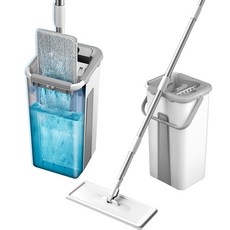 免手洗拖把 懶人拖把 地板清潔 乾濕兩用 直立收納, 刮刮樂拖把組(1桶1桿1布), 1個