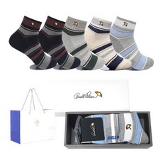 아놀드파마 쇼핑백포함 남성양말선물세트 5족구성 AP5610 면양말 2511260