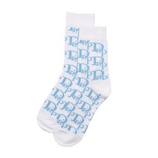 YAV 滿版滴漏Logo襪子 白色 - 時尚潮流，舒適透氣，展現個人風格, 1個, LOGO Drip