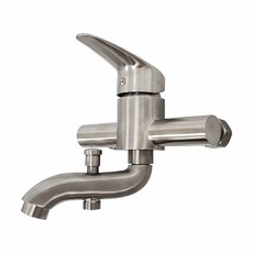 蝴蝶衛浴 304不鏽鋼沐浴龍頭 47芯 冷熱混合 大流量 出水管可橫移 淋浴龍頭 浴缸龍頭 洗澡龍頭 浴室水龍頭, 1個, 單主體