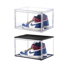 壓克力側開鞋盒 籃球鞋鞋盒 透明鞋盒 掀蓋鞋盒 防塵鞋盒 鞋櫃 鞋架 公仔盒 包包收納盒 透明展示盒, 1個, 側開鞋盒 特大 (透明) 超取最多3個