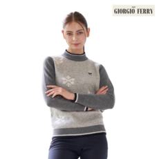 아놀드파마 조르지오페리 골프 여성 투톤 배색 크루넥 니트 2778791