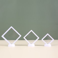 吧唧收納盒 飾品展示盒, 白色,圓形底座, 1個