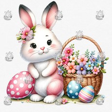 수채화 부활절 토끼 클립아트 고화질 디자인 자료 손그림 일러스트 PNG 파일 미술보조용품 이젤 활용