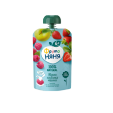 FRUTO NYANYA APLLE STRAWBERRY 프루토냐냐 사과딸기퓌레 90g, 1개, 사과딸기맛