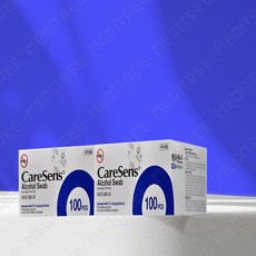 케어센스 일회용 소독 알콜솜 100매X2개, 2개, 100개입