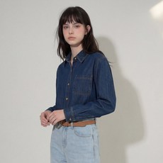 [#6만장돌파#L사이즈]여성 긴팔 데님 셔츠 빅사이즈 블라우스 데님남방 하객룩 오버핏 청남방 청자켓