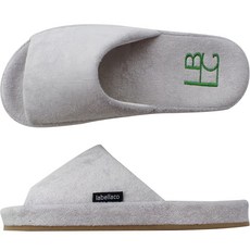 LABELLCO 男款LBLG刺繡室內拖鞋, 灰色, 1個