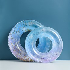 廠家批發加厚兒童透明游泳圈充氣寶寶腋下圈網紅浮圈雙氣囊游泳圈, 1個, 60#(適合2-4歲)