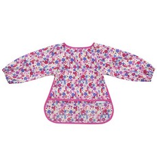JoJo Maman BeBe 長袖圍兜 繽紛粉花, 1個
