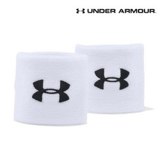 [백화점 정품] 언더아머 Under Armour 남성 UA 3인치 퍼포먼스 손목 밴드 아대 2장 1276991-100 524460, 화이트(100)
