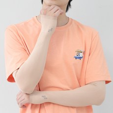 애니레그 국산 무봉제 손등커버형 아쿠아엑스 쿨토시 팔토시 2P, 1세트, 살색