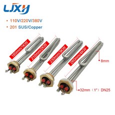 접이식 나사 전기 온수기 요소 1 인치 NPT 포함 1KW 스테인리스 스틸, 03 4KW260L DN25 201SS, 03 380V용, 04 실버