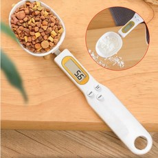 강아지 고양이 사료스쿱 화이트 반려동물 계량저울, 1개, 1ml