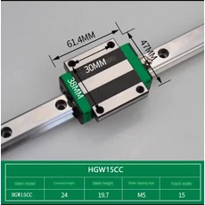 2Pcs HGR15 사각 선형 가이드 레일 + 4pc 블록 플랜지 CNC 라우터, 06 200mm, 03 2Rail 4PCS HGW15CC