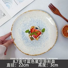 돈까스접시 음식 원형 플레이트 식당 업소용 양식, 1개, AT. 로얄 블루