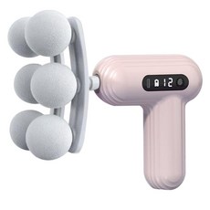 時尚迷你筋膜槍 輕巧設計 12檔變頻 深層肌肉放鬆按摩, 粉色6頭【數顯】, JM-1