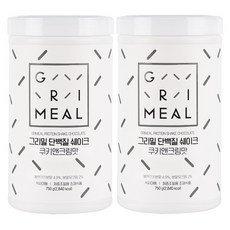 그리밀 단백질쉐이크 쿠키앤크림맛, 750g, 2개
