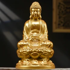 순수한 나무 부처님 석가모니 부처님의 부처님 동상 단단한 나무 조각 된 부처님 동상 나무 선물 홈 인테리, 01 H 13CM, 01 A