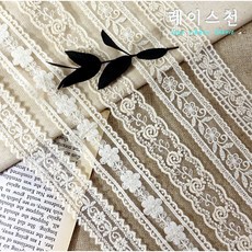 20mm-30mm 망사 레이스 6종모음 면 자수 원단 레이스천 리본공예 의류리폼, D, 1개