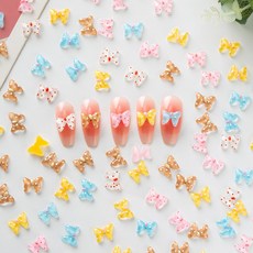 큐티 나비 3개입 네일파츠 10x12mm 젤네일아트재료, 큐티 나비 네일파츠/ 3개입, 연핑크/ 10x12mm (803)