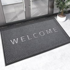업소용 발매트 현관매트 미끄럼방지 바닥고무 사무실 아파트 매장 가게 입구 출입구, 웰컴1_차콜 45x75, 1개