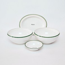 시라쿠스 메이플 2인 면기 세트 4p 코지라인컬러, 1세트, 면기세트, 코지그린