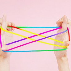어린이 장난감 실뜨기실 무지개 두뇌발달 놀이실 전통놀이, 1개
