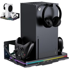 Xbox 시리즈 XS용 BIFONODKR 월 마운트 게임 컨트롤러 행거 2개 및 헤드셋 후크 지원 앱 컨트롤 RGB 조명헤드폰 스탠드강력 브래킷 홀더, Wall Mount +