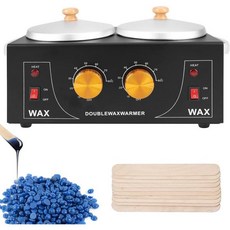 Panghuhu88 Panghuhu88 더블 프로페셔널 왁스 워머 냄비 듀얼 파라핀 왁스 기계 온도 조절 가능한 SPA 장비 얼굴 피부 제모 도구 세트, Black