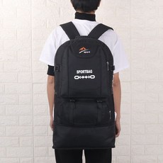 新款尼龍布防水雙肩包男超大容量打工迴家行李背包戶外運動登山包, 黑色