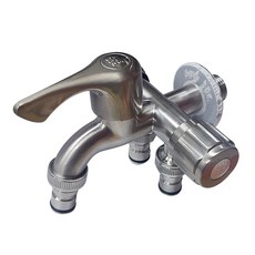 우리수도 SUS304 SW 무광 세갈래 카프링 세탁기꼭지, 1개