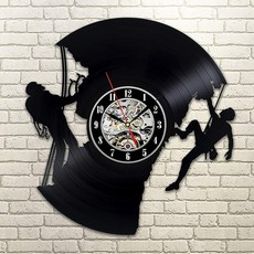 Kovides 30.5cm(12인치) 클라이밍 아트 선물 아이디어 여행자 장식 아기방 취미 스포츠 벽 레트로 비닐 레코드 시계 빈티지 벽시계 등반 생활 록, Kovides 30.5cm(12인치) 클라이밍 아트 선