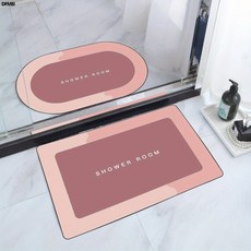 DFMEI 硅藻泥吸水墊浴室防滑墊廁所衛生間門口家用速幹耐髒地墊, 1個, 桃粉色