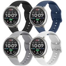 AK Amazfit Active 2 / Active Watch Band 여성용 남성용 Amazfit GTS 4 3 2 2e/GTS 4 2 Mini/GTR mini/Bip 3/, 화이트/그레이/네이비 블루/블랙