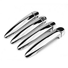 도어 캐치 문 손잡이 호환 외캐치 커버 카본 크롬 자동차 도어핸들 트림 스티커 악세서리 BMW X6 E71 2009-2014, silver