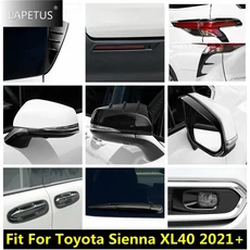 토요타 시에나 XL40 21-25 블랙 자동 헤드라이트 눈썹 안개등 핸들 보울 장식 패널 ABS 커버 트림 호환, Model J