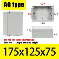AG 유형 방수 DIY 하우징 악기 보관 상자 케이스 프로젝트 ABS 플라스틱, AG175X125X75