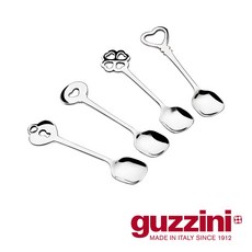 Guzzini LOVE系列 餐具匙, 愛心小茶匙四件組, 1個