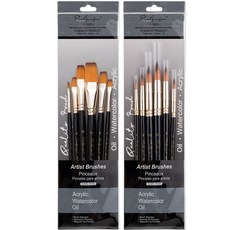 BVIEW STUDIO 아티스트 유화 아크릴 수채화 미술 붓 브러쉬 6P 세트, 1세트, 6종(둥근붓)