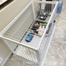 愛麗絲出口日本木質狗圍欄，室內中小型犬柵欄，法鬥籠, 米色(圍欄+托盤)送上盖,（長95寬65高57）cm, 1個