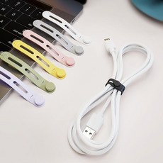 휴무드 전선정리 실리콘 케이블타이, 화이트, 10개