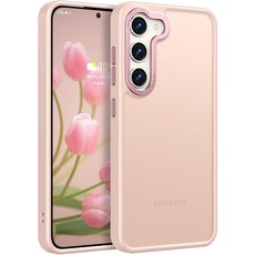 Rayboen 삼성 갤럭시 S23 플러스 케이스 마그네틱 [Magsafe와 호환] S23+ 플러스용 보호 슬림 핏 스킨 필 폰 커버 반투명 하드 백 & 소프트 엣지 매트, Matte Pink