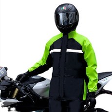 오토바이 라이딩 방수 우비 상하 세트 방폭우 배달 라이더 방수 자켓 팬츠, XXXL, 녹색과 검정색의 조합