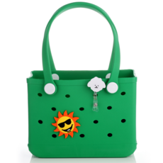 조온하루 실리콘 다용도 EVA 목욕바구니 비치백, 딥그린_파츠