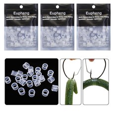 EUP 업heng 300피스 튼튼하고 넓은 엉뚱한 벌레 O링 베이스 낚시 리그 또는 네코 리그용 미끼가 찢어지지 않도록 보호 대부분의 Senko 웜에 적합 ID 5mm/6, 투명